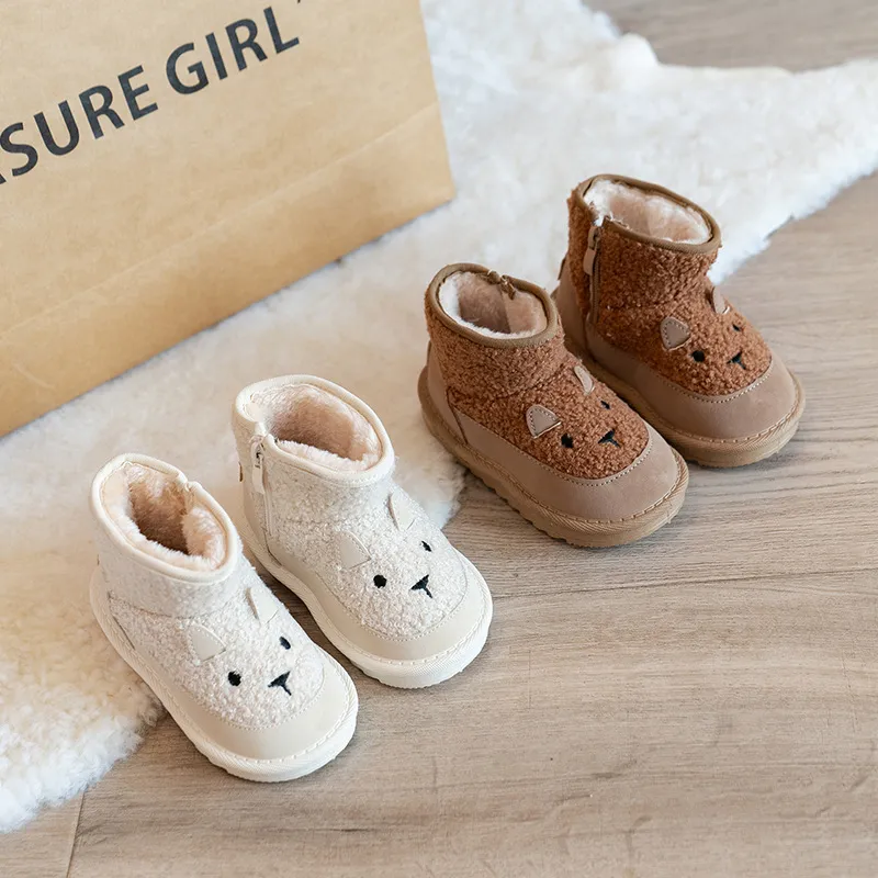 Infant Snow For Children 2025 Cute Cartoon Little Toddler Plush Thick Warm Cotton Shoes Cutefeet Kids Winter Boots Sizes_desvips.com