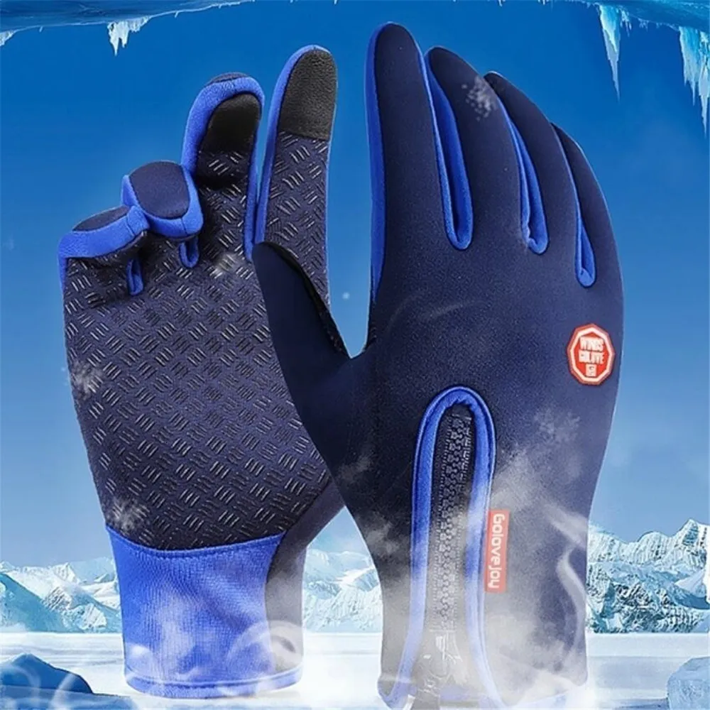 Fënnef Fanger Handschuhe Wanter Moto Toucreen Motorrad Racing Reiden Motorrad Thermesch Fleece ed Waasserdicht Heizt Guantes_voghion.com