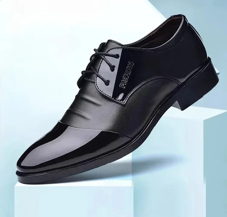 Dress Shoes Man Office Pointed Toe Spring Autumn Social Shoe for Men Clothing Elegant and Classic Leather Casual Party_voghion.com
