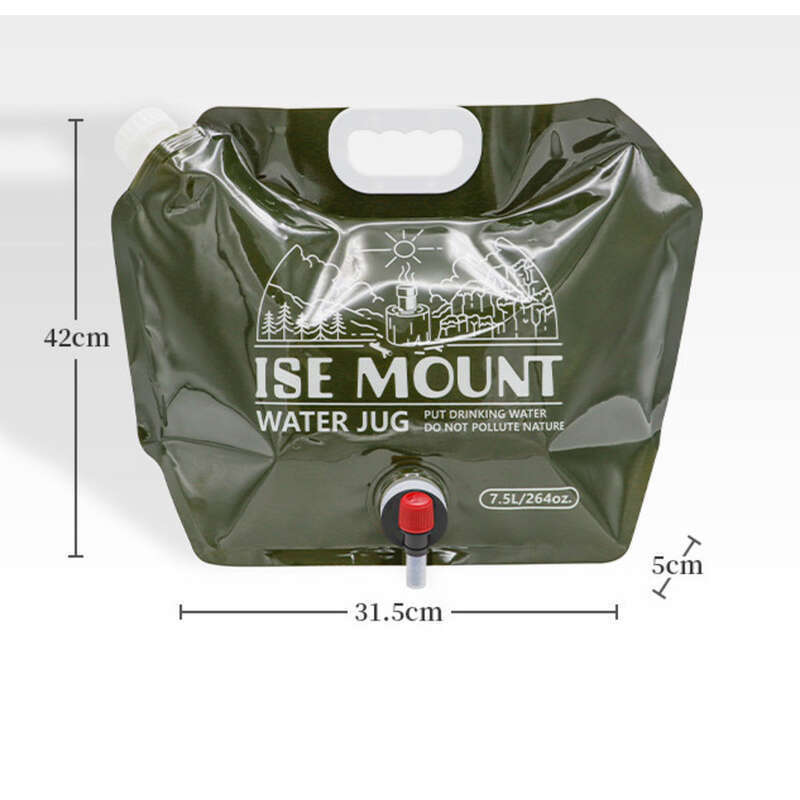 Outdoor 7.5L Folding Storage Bag, Large Capacity Plastic Bucket With Valve, Camping Supplies, Portable Water Bag_voghion.com