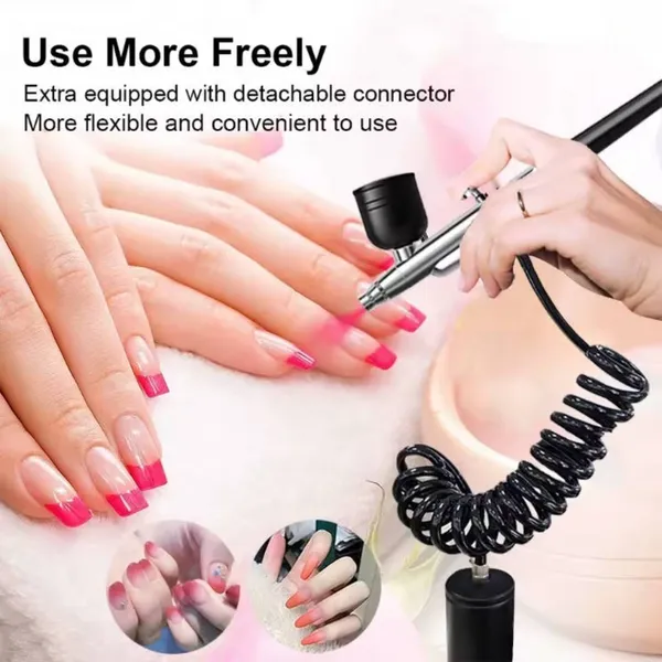 Portable Mini Airbrush Kit With Built-in Compressor Spray Gun_voghion.com