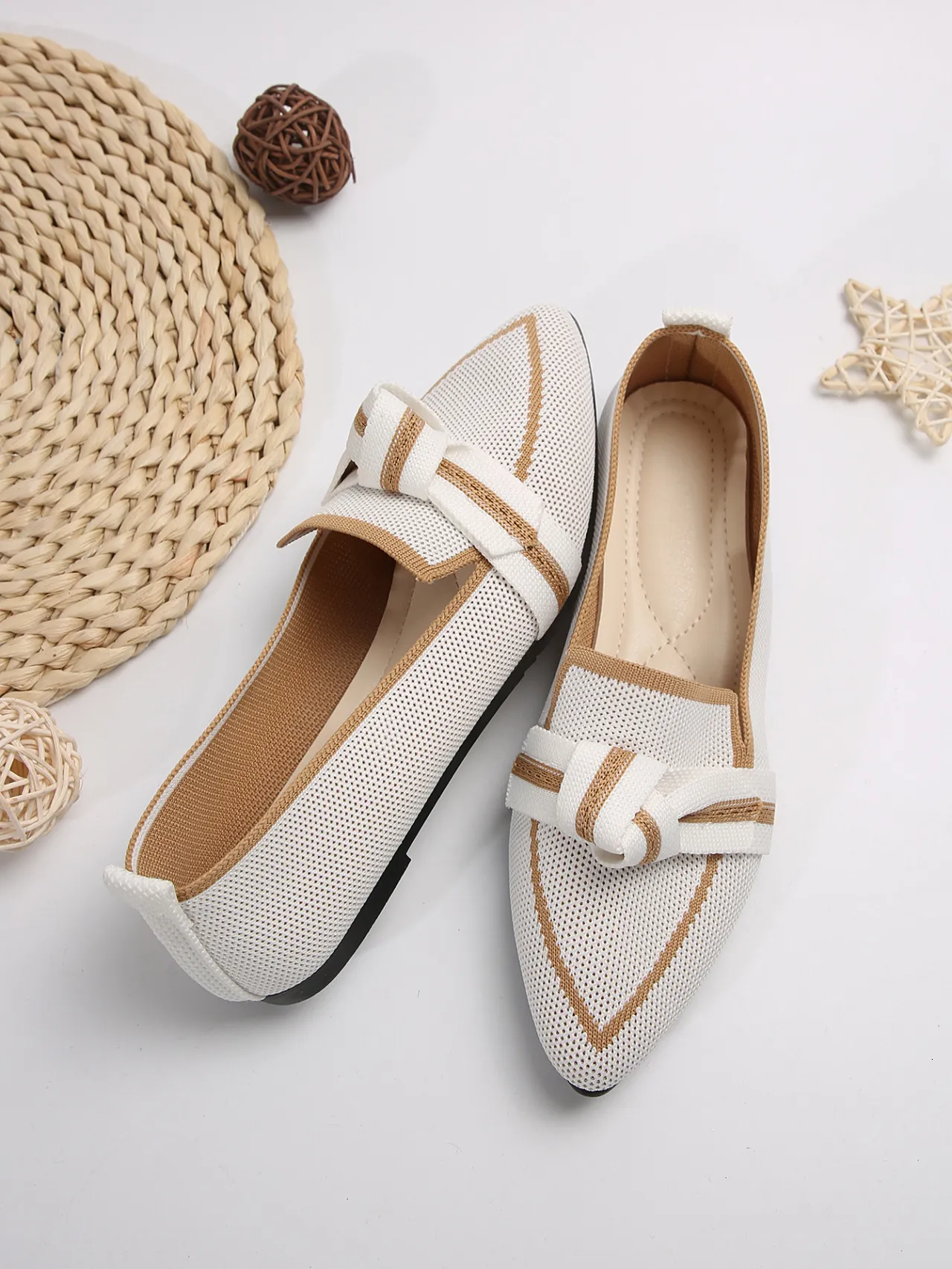 Damen Freizeitschuhe Flach Mit Schleife Für Bequemes Pendeln_voghion.com