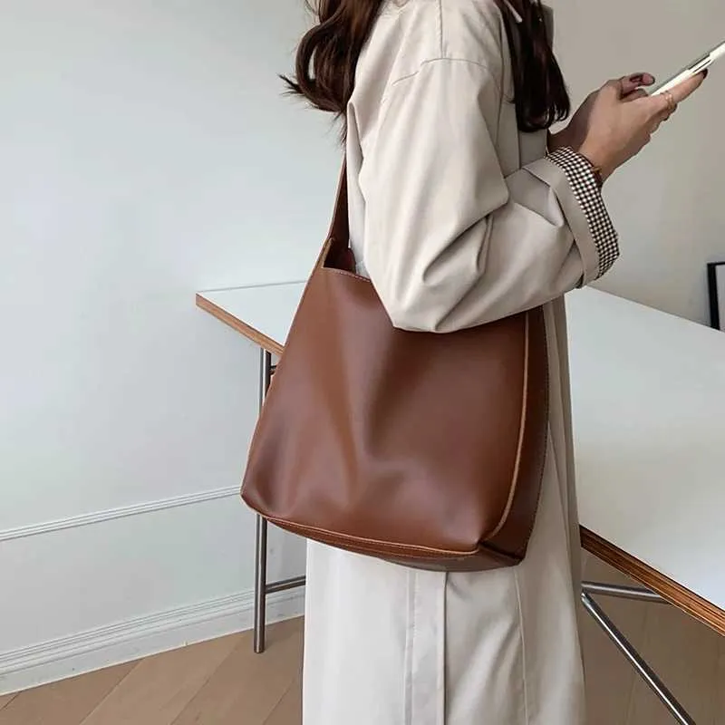 Full Mah Shoulder Solid Fi Handbag Cross Body Womens Minimum PU Leather Work Bag Y241025_voghion.com