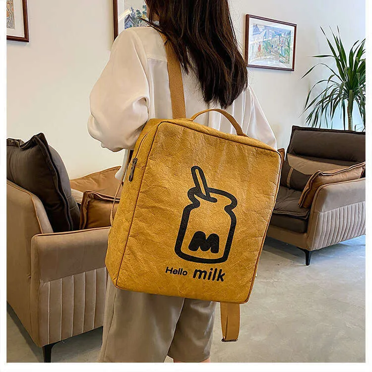 Waterproof Pu Leather Backpack Retro Square Shoulder Bag For Women_voghion.com