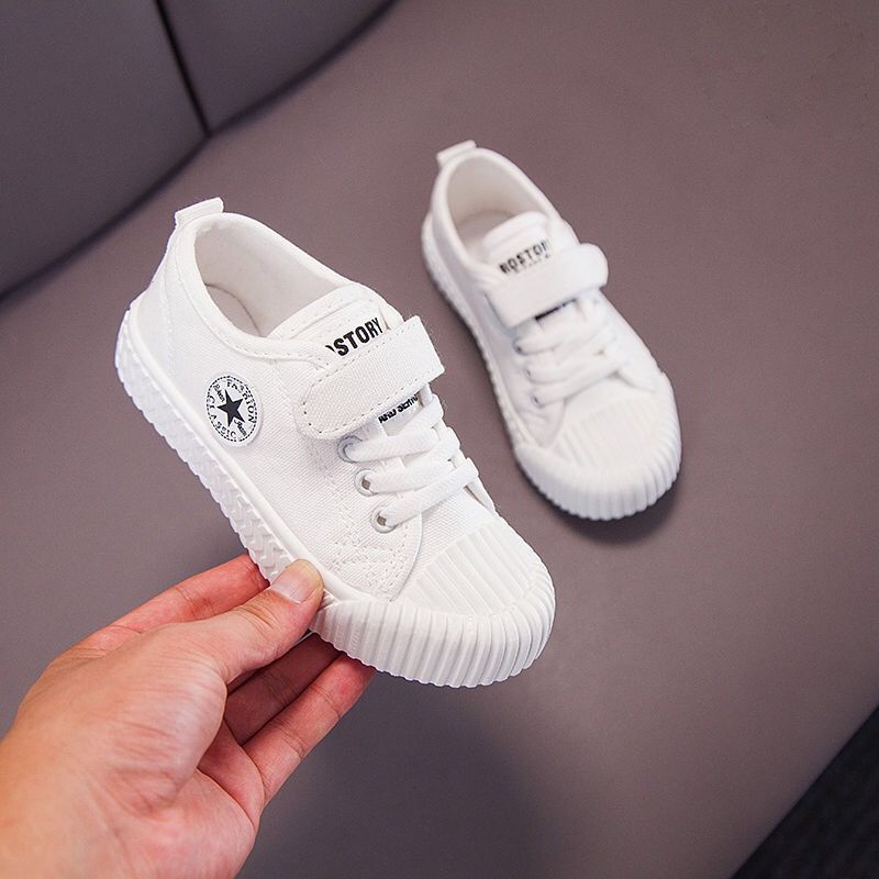 Scarpe da ginnastica per bambini dell'asilo, scarpe di tela per spettacoli del 1° giugno nel campus, scarpe da ballo bianche per ragazzi e ragazze_voghion.com