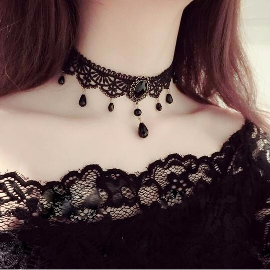 2025 Women Fashion Korean Fashion Velvet Women’s Retro Sexy Lace Necklace Pendant Gothic Girl Neck Jewelry Accessories