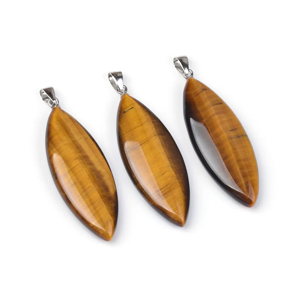 Anhänger Halsketten 3 teile/los Pferd Auge Form Kambaba Jasper Moos Achat Rose Quarz Rhodonit Stein Für Halskette_voghion.com