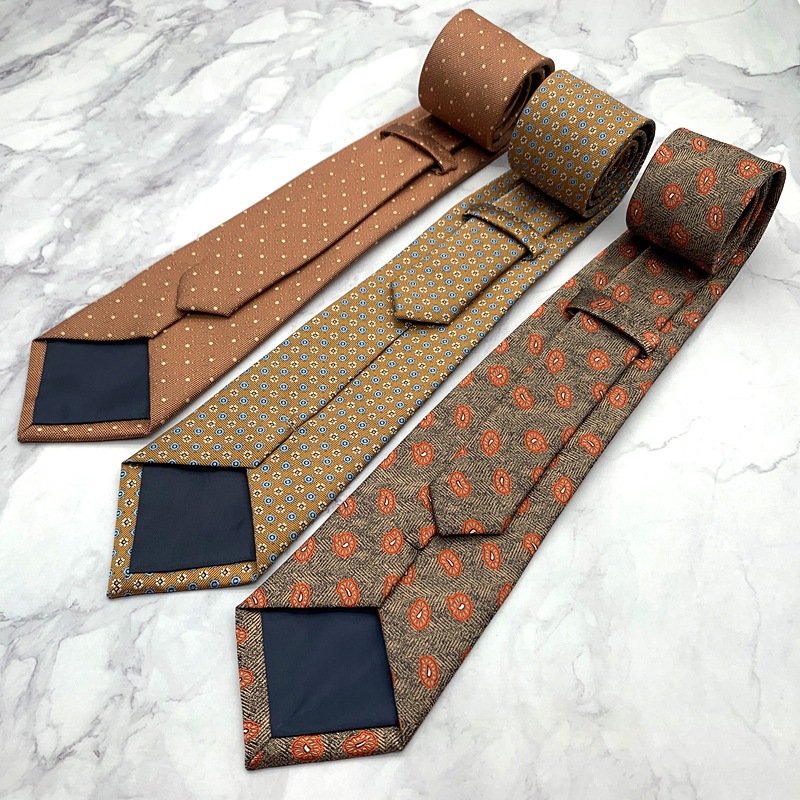 Corbata para hombre, color naranja champán, para traje de negocios, camisa, accesorios para uso diario, básica, impresa a mano, edición ancha, 8 cm_voghion.com