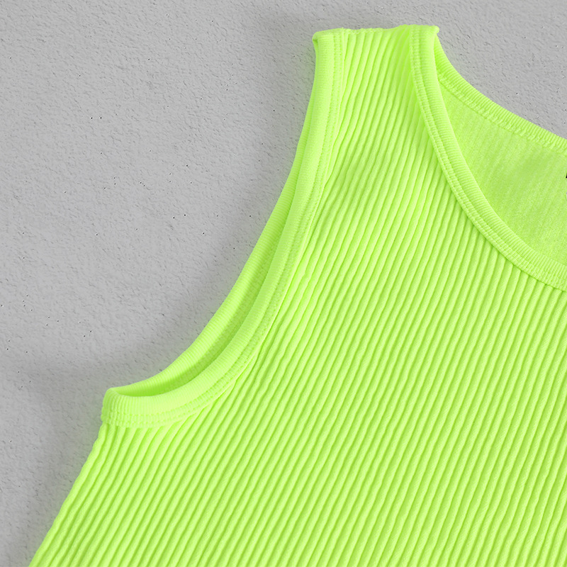 Costum de yoga nou, fără mâneci, dintr-o bucată, culoare solidă, culoare strălucitoare, sport, vestă confortabilă, chiloți dintr-o bucată, acum_voghion.com