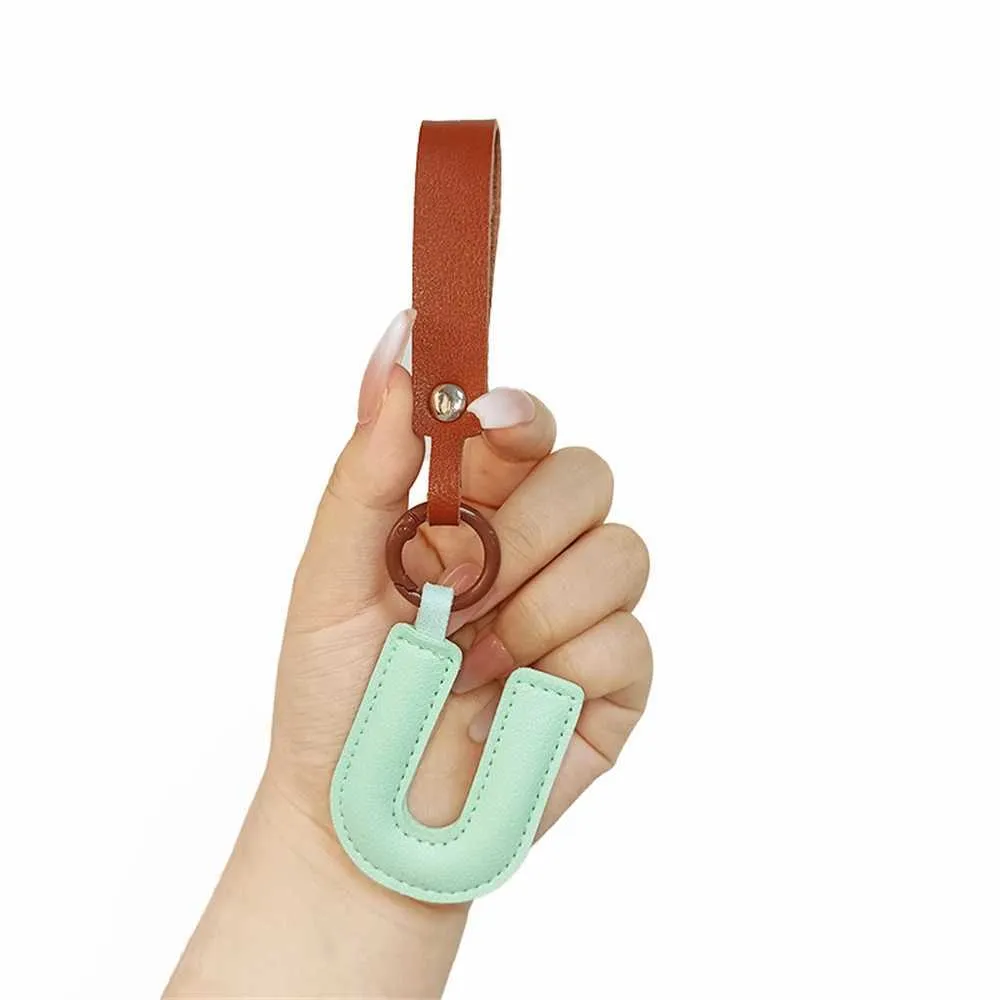 Creative leather English letter keychain pendant decoration phone bag accessories gift Y241121_voghion.com