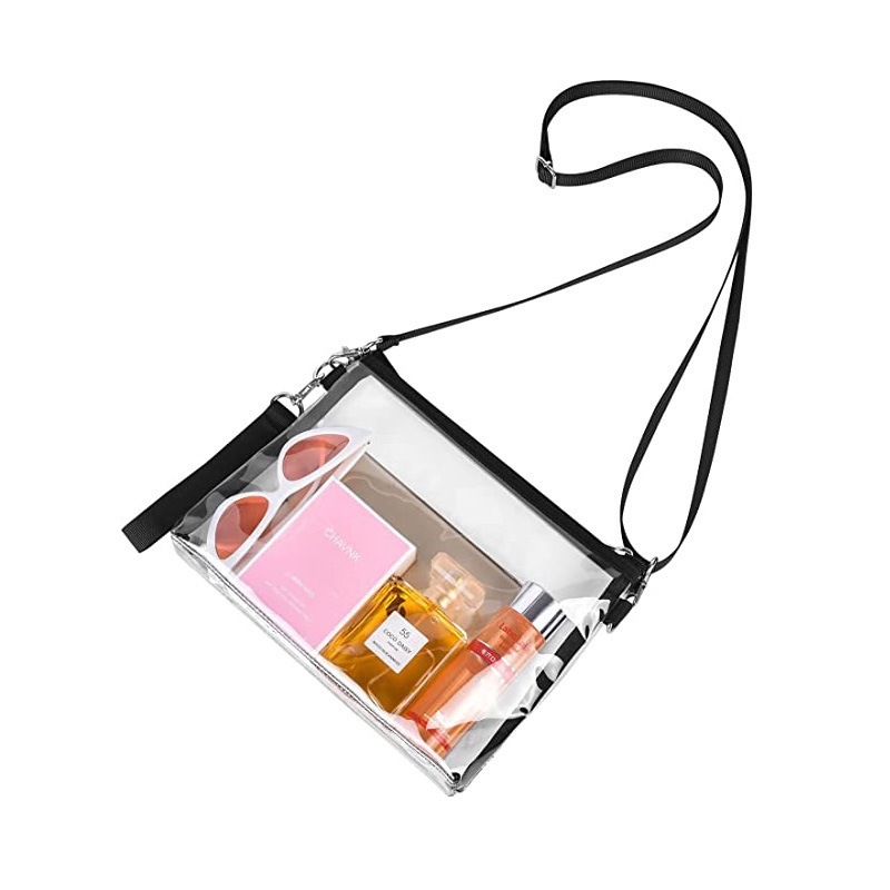 Borsa portamonete impermeabile a tracolla in PVC trasparente per sport da stadio, portatile e portatile_voghion.com