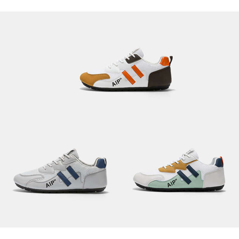 Φθινοπωρινά Νέα Αναπνέοντα Mesh Λευκά Ανδρικά Μοντέρνα Ευέλικτα Επίπεδα Casual Μονόχρωμα Αθλητικά Παπούτσια_voghion.com