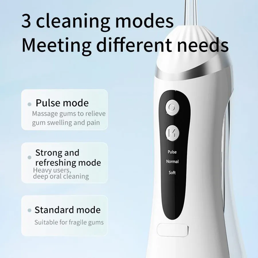 IPX6 Water Flosser - 200mL Tank, Ultrasonic Cleaning, 5 Modes_voghion.com