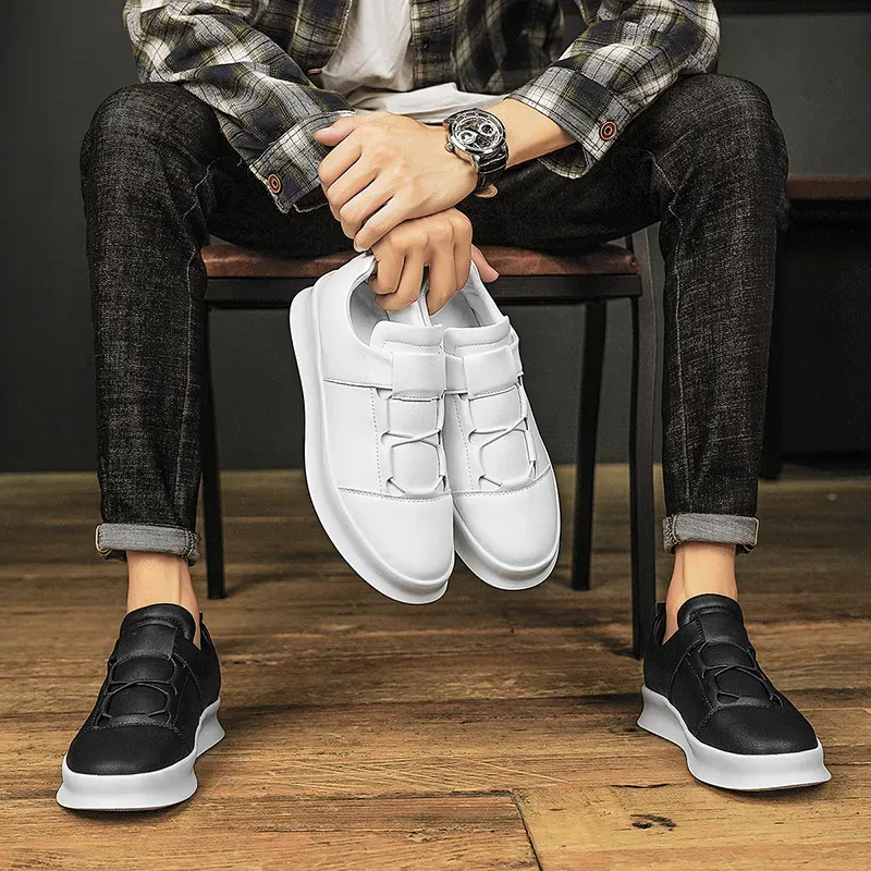 Leather Men's Brand Casual High Quality Walking Sneakers New Fashion Italian Handmade Designer Sport Shoes_voghion.com