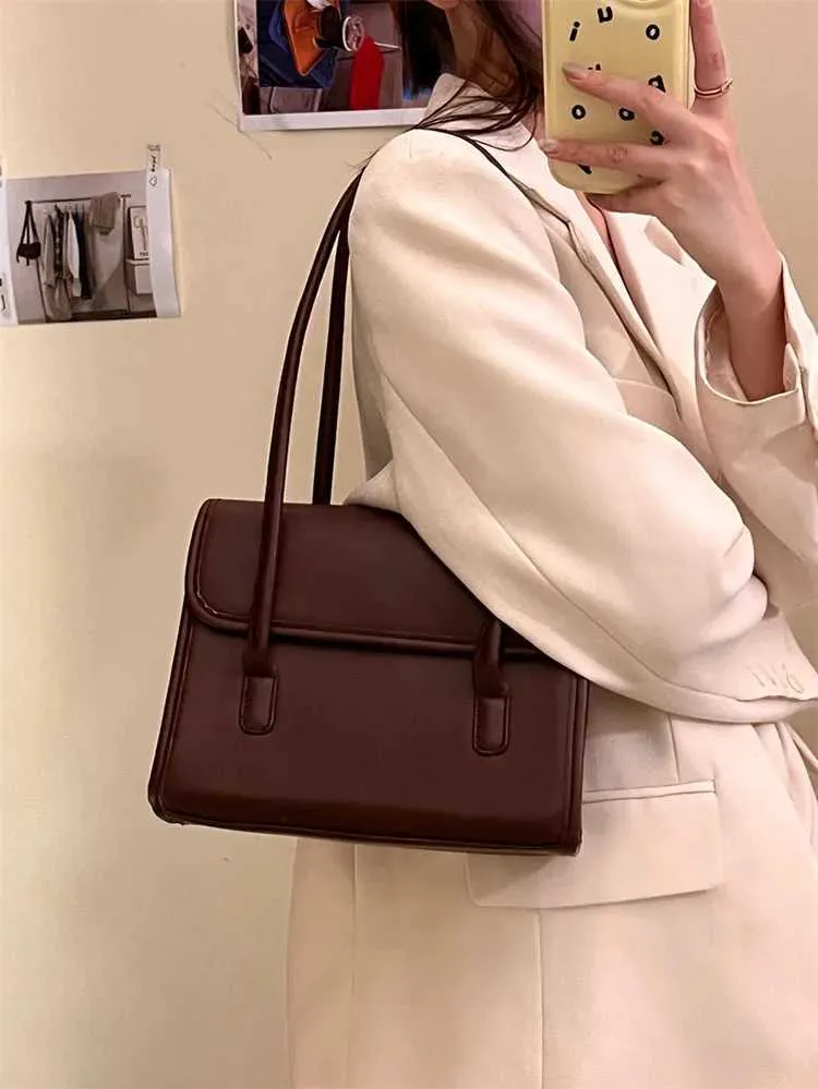 Designer-Tasche, einfarbig, Retro-Textur, Schultertasche, tägliche Erinnerung für Studenten. Hochwertige neue Damenhandtasche aus PU-Leder_voghion.com