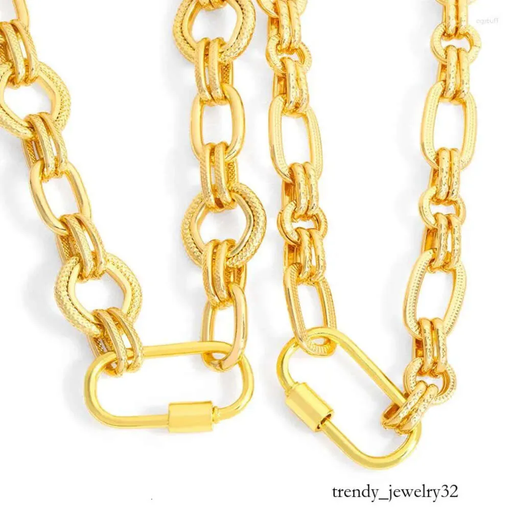 Collane con ciondolo FLOLA in oro massiccio con catena a maglie spesse e quadrate, per donne, girocollo cubano Miami, gioielli punk hip hop_voghion.com