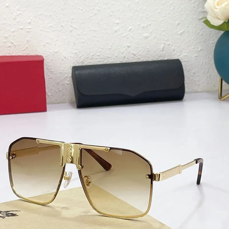 Occhiali da sole vintage di design per uomo e donna, occhiali da sole unisex Carti di alta qualità, montatura marrone, lenti rimovibili_voghion.com
