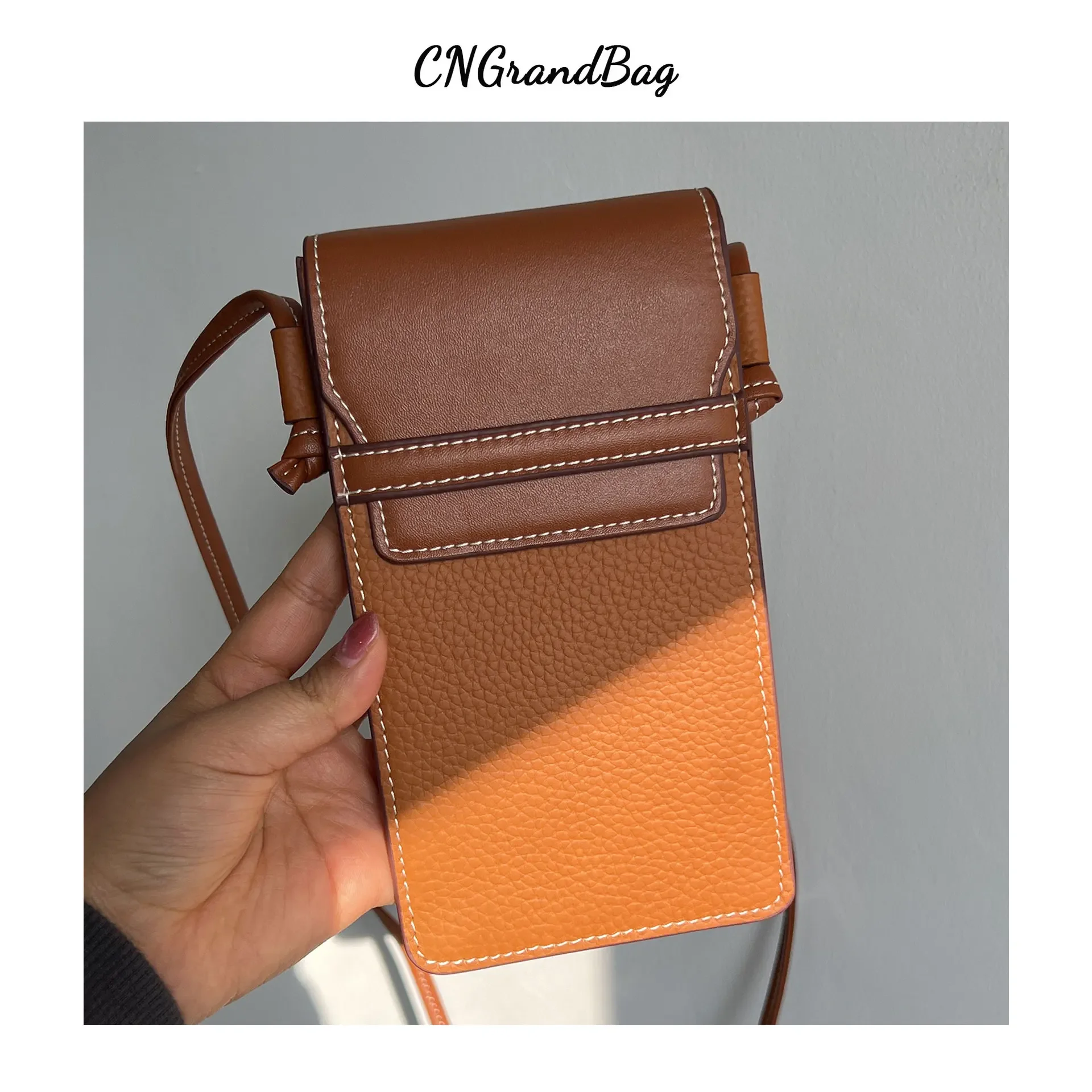 Layer Kohud Lodret Crossbody Skuldertaske Multifunktions Dame Fashionable Møntpung_voghion.com