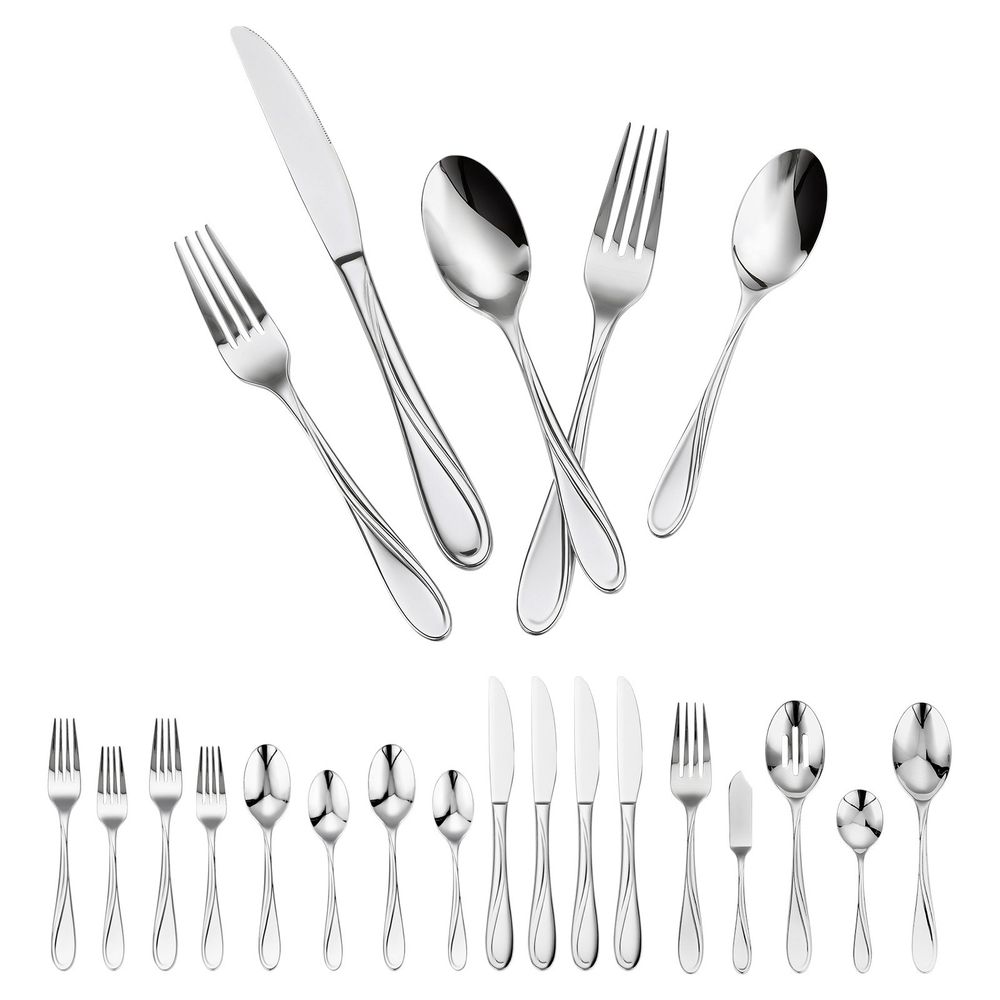 65-Piece Silverware Set Stainless Steel Cutlery Flatware Utensil Kitchen For 12_voghion.com