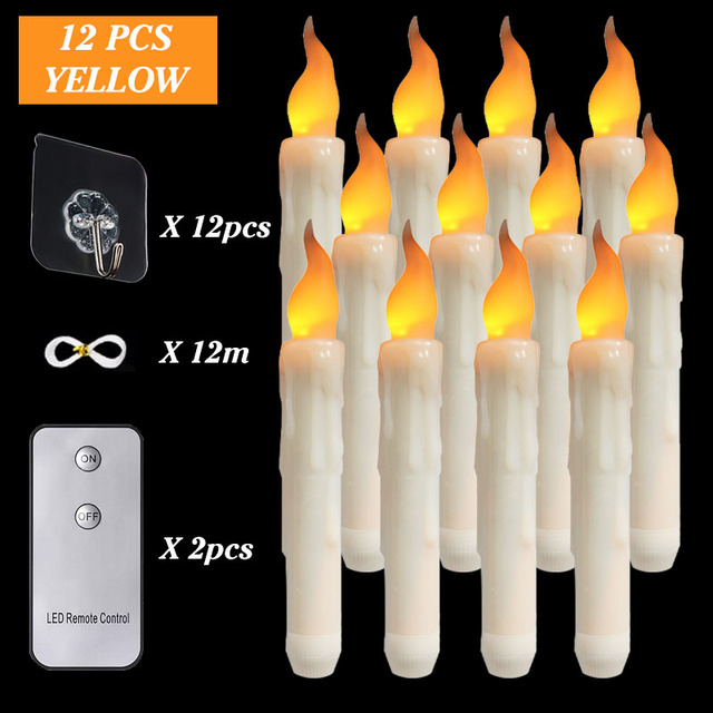6/12 st flytande LED elektroniska ljus juldekoration flamlösa fjärrkoniska ljus för bröllopsfest heminredning navidad_voghion.com