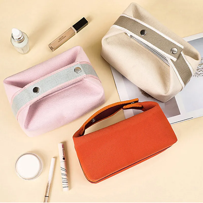 Trousse de maquillage en toile imperméable pour femmes, nouvelle mode 2023, portable, grande capacité, rangement, voyage_voghion.com