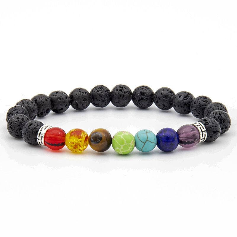 Colorful Volcanic European And American Cross Border New Hand Beaded Men's Natural Tiger Eye Stone Bracelet_voghion.com