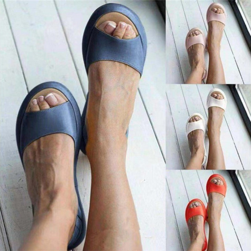Sandali piatti con bocca di pesce alla moda da donna_voghion.com