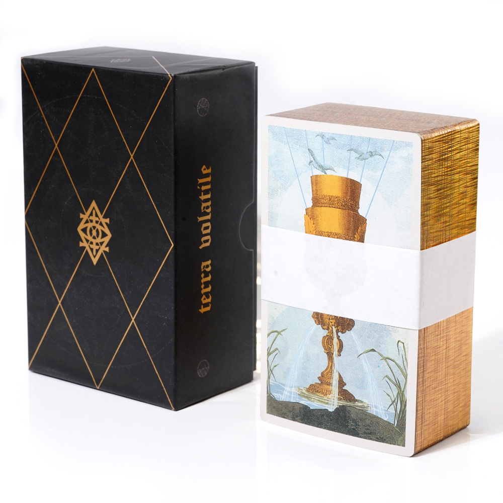Terra Volatile Englische Tarotkarten in hochwertiger silberner Geschenkbox mit Hardcover und Laservergoldung