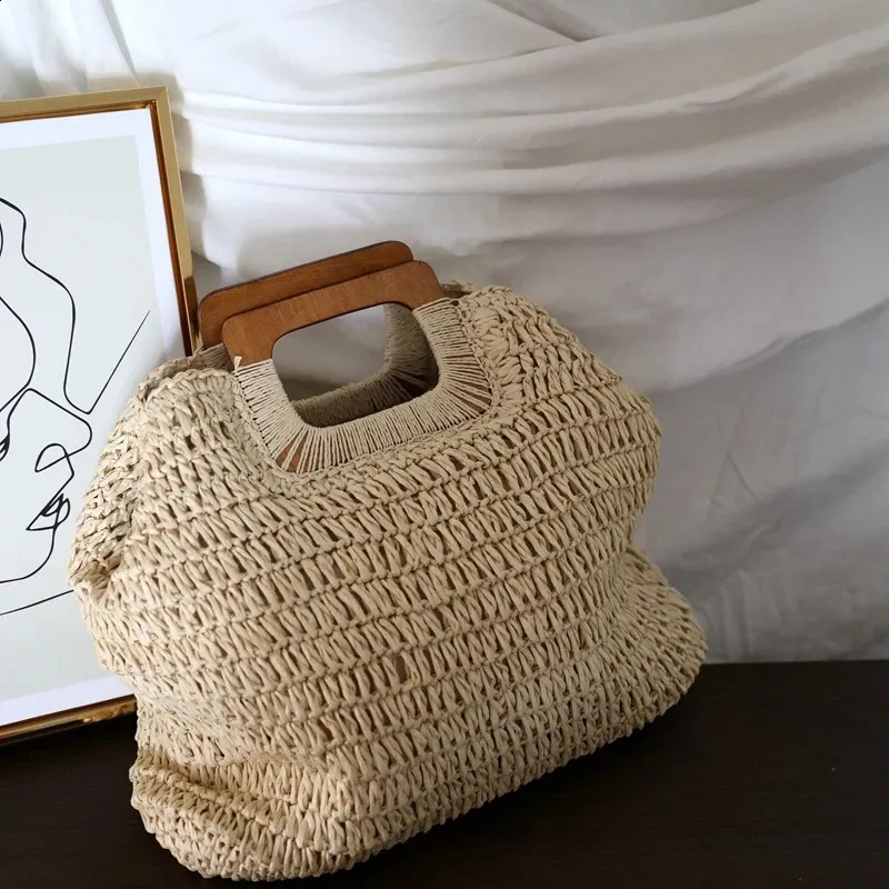 Handbag Tote Bag For Women Bohemian Summer Beach Straw Handbag_voghion.com