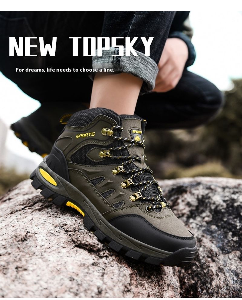 Sommer High-Top Outdoor Wanderbergsteigen Schuhe Mode lässig dicke Unterseite rutschfeste Einzelschuhe Männer_voghion.com