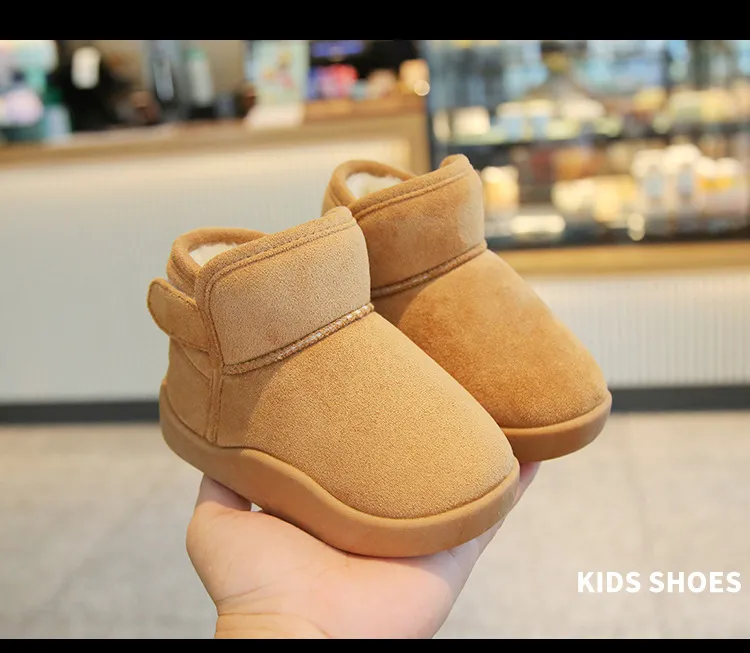 Baby Girls Boys Snow Children Winter Kids Outdoor Plush Cotton-padded Cutefeet Soft-Soled Non-slip Infant Toddler Boots_desvips.com