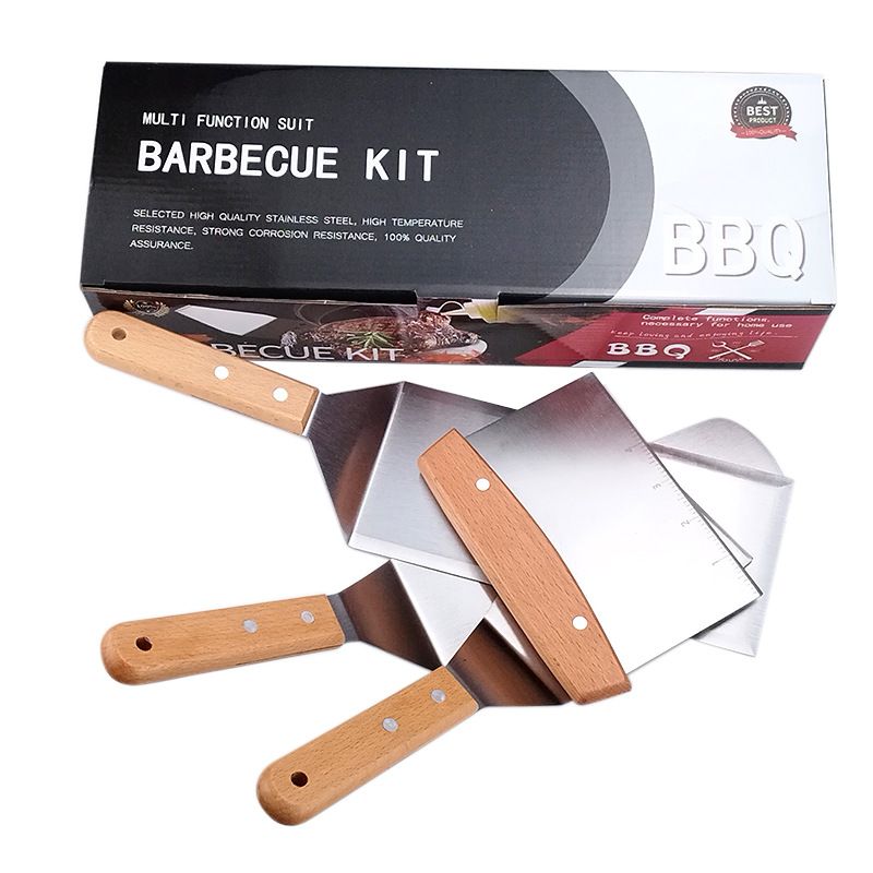 Beech handle stainless steel steak cooking pizza fried fish barbecue spatula baking utensils_voghion.com