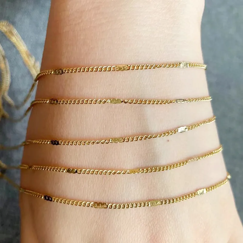 Pendant Necklaces Gold Chains Necklace For Women Stainless Steel Link Woman's Slim Lobster Clasp Adjustable Clavicle_voghion.com