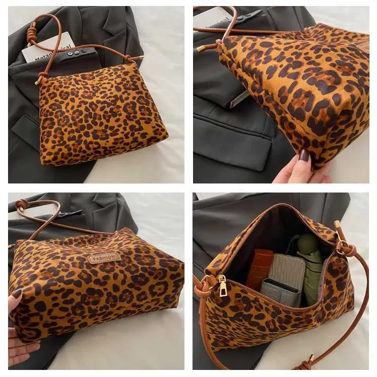 Sac à main de grande capacité pour femme, nouvelle collection automne et hiver, motif léopard, mode, haute texture, polyvalent, pour les déplacements_voghion.com