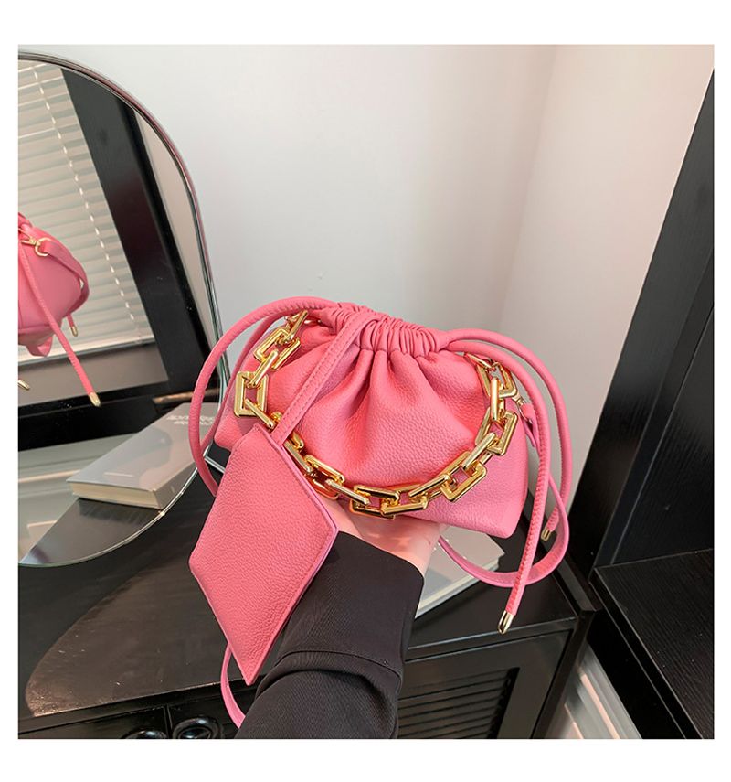 Koreanische Version der Mode-Beuteltasche 2024 neue Handtasche Litschi-Muster einfache Kette Umhängetasche Kind und_voghion.com