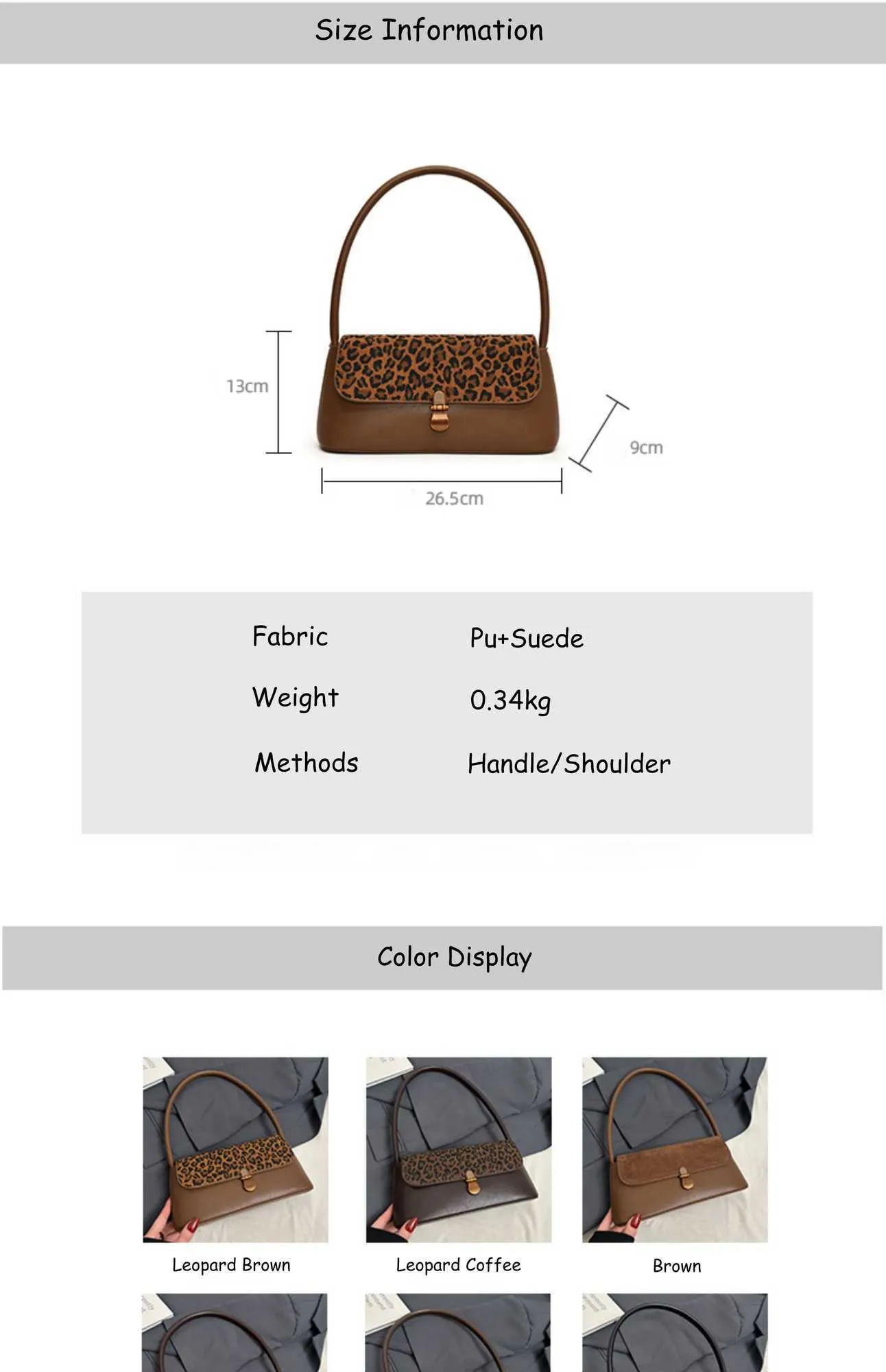 Women's Leopard Pattern Shoulder Bag Large Capacity Pu Leather_voghion.com