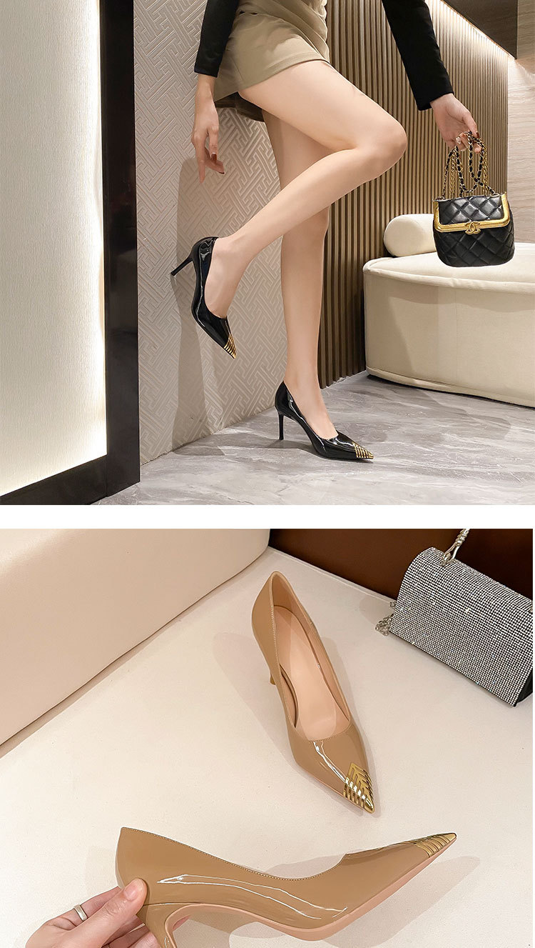 Echtes Leder Spitzschuh Kleine Parfüm High Heeled Single Damenschuhe Französisch Pendler Sommer Slim High Heels_voghion.com