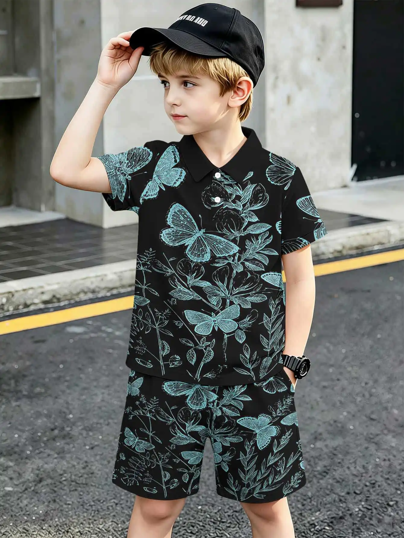 Boys Polo And Shorts Set Quick Dry Summer Outfit For Boys_voghion.com