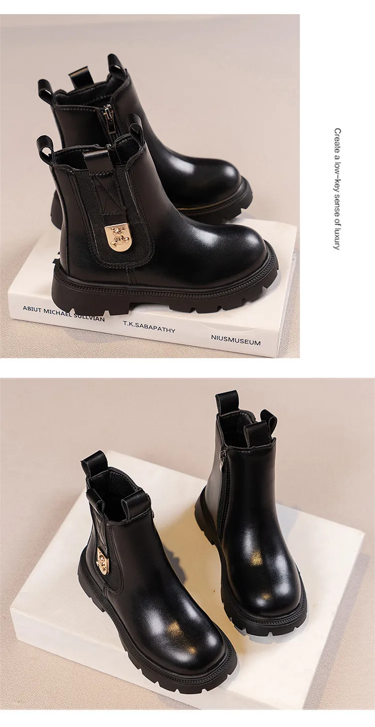 Chaussures pour filles et enfants, mode automne-hiver, pour tout-petits, britanniques, chaudes, imperméables, bottines pour garçons, Happysteps, tailles_voghion.com