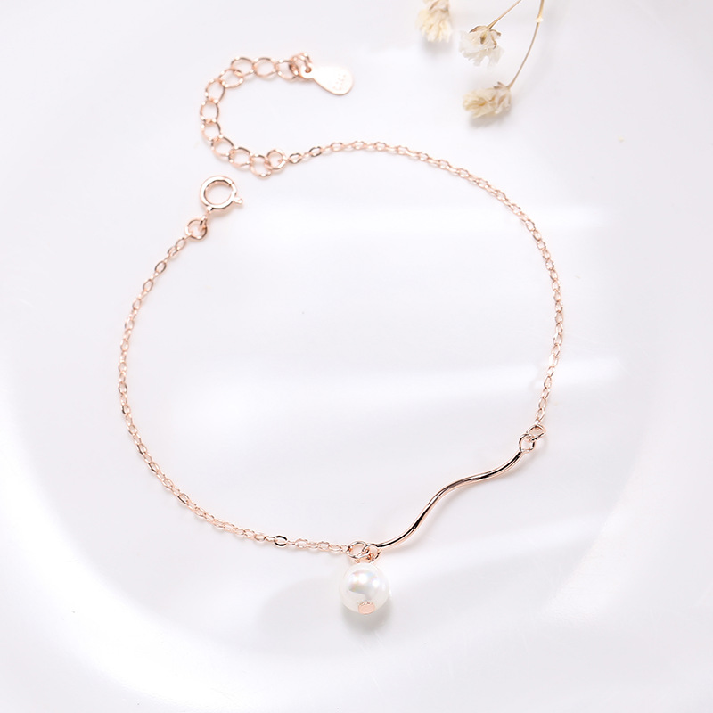Special price Wanying Jewelry Wave Pearl Bracelet S Pure Silver Korean Edition Personalized Creative Accessories_voghion.com