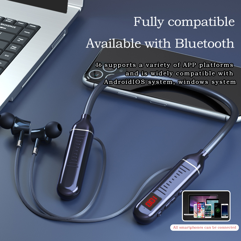 Wireless Headset Yltra Long Standby Neck Hook Earphones Bluetooth 5.2 Memory Neck Hook Sports Earphones Music Game Headphones_voghion.com