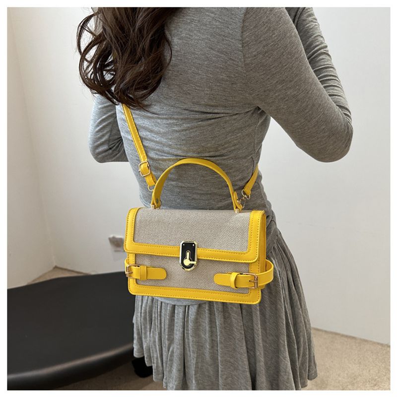 Women's Contrast Color This Year Popular Trend Ins Hand Held Single Shoulder Crossbody Ladies Small Square Bag_voghion.com