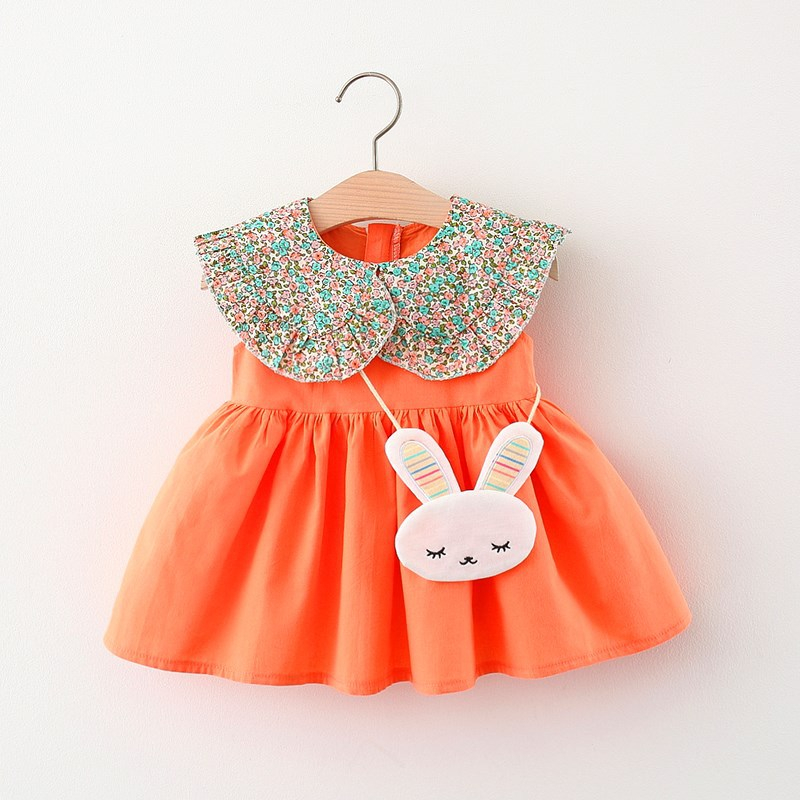 Baby Girls Dress Floral Doll Collar Cute Baby Dress Comfortable Kids Clothes Send Bag_voghion.com