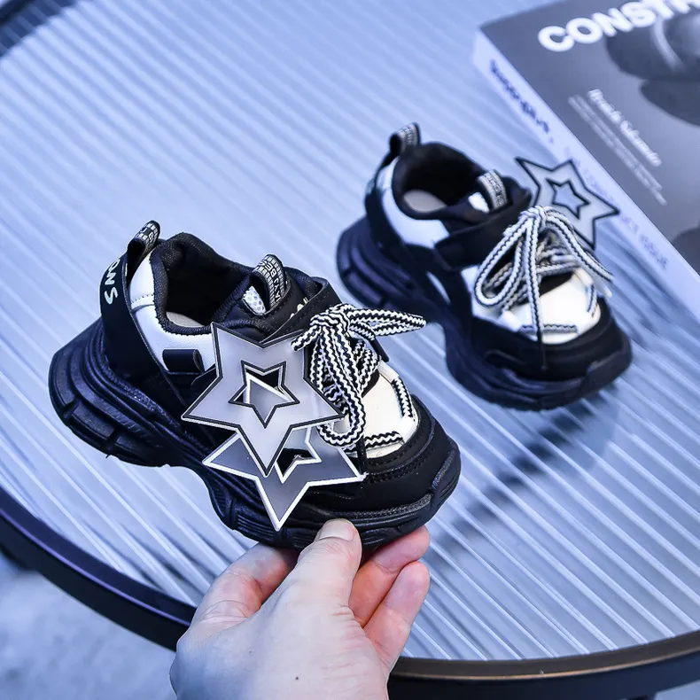 Scarpe da ginnastica casual eleganti per bambini a forma di stella Decos, comode e antiscivolo, da jogging per bambini, Littlesprouts per ragazze_voghion.com