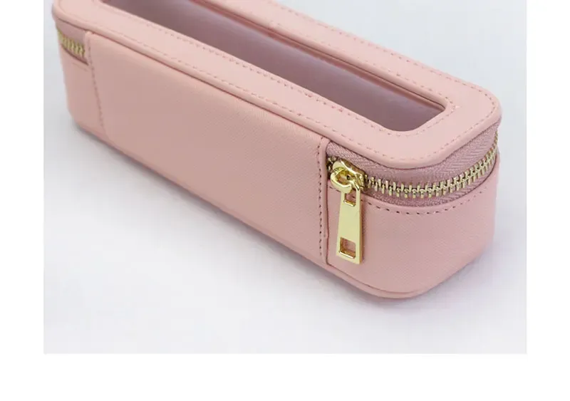 Trousse de toilette personnalisée en cuir véritable, colorée, classique, portable, voyage, transparente, en PVC, cosmétique, TPU_voghion.com