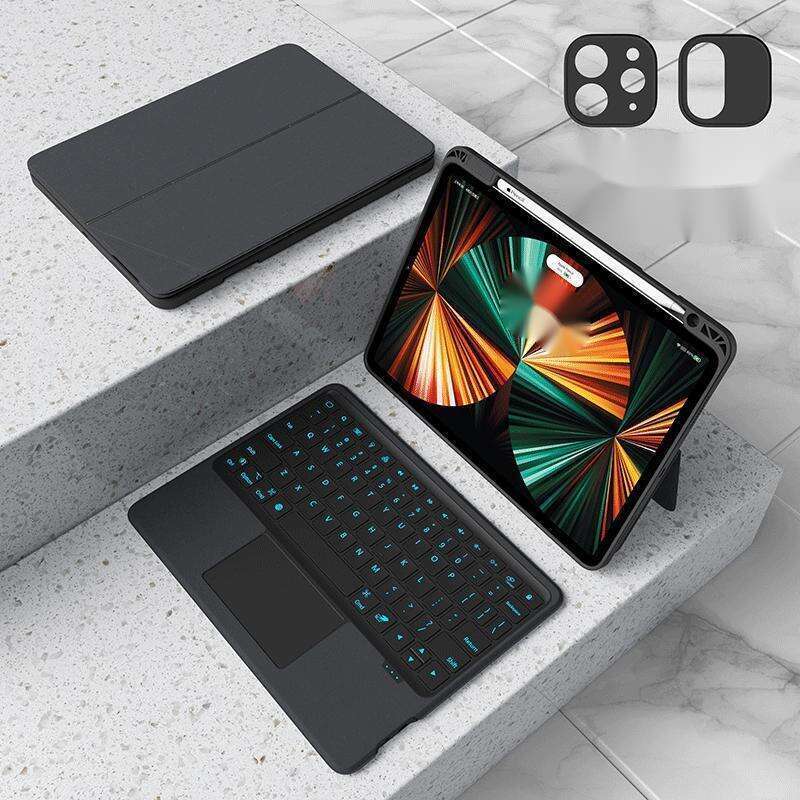 Aisscce 2021 iPad Pro Bluetooth Smart Control Toetsenbord en Muis Beschermhoes Magnetische Case 11 Inch Air5/4mini6_voghion.com