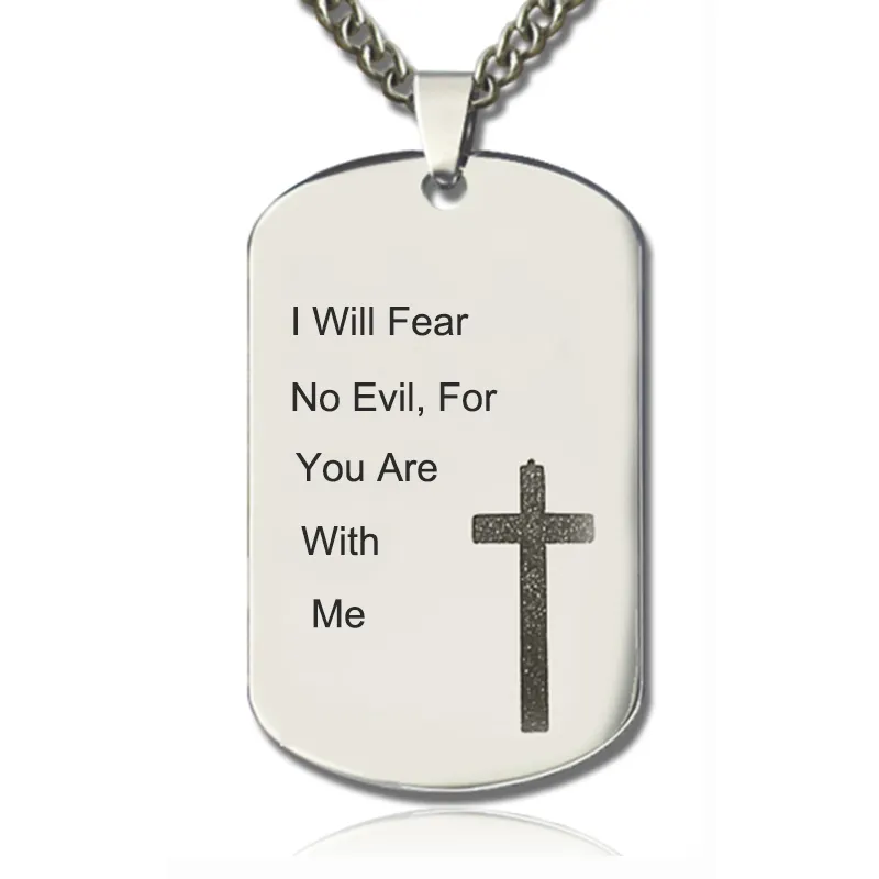 Anhänger Halsketten Kostüm Buchstabe Dog Tag Halskette Personalisierbarer Name Titan Stahl Kreuze Anhänger Ketten Für Männer_voghion.com