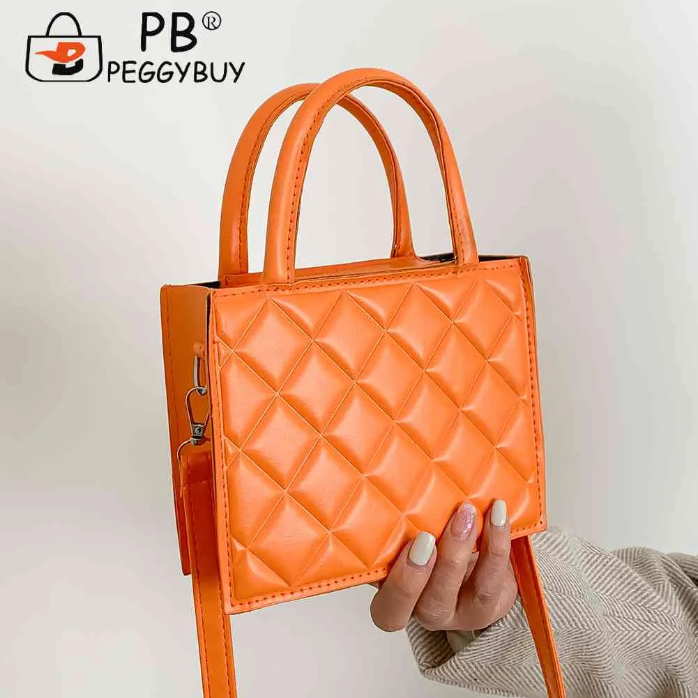 Borsa a tracolla da donna alla moda, casual, con cerniera, a reticolo rombico, piccola, con manico superiore, in tinta unita, per viaggiare ogni giorno._voghion.com