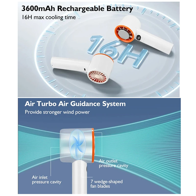Portable Handheld Mini Fan Rechargeable Bladeless Cooling Device_voghion.com