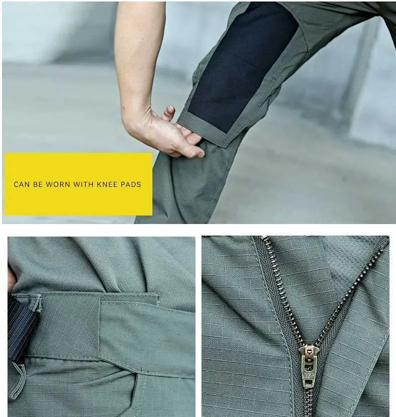 Militär Taktesch Cargo Männer Arméi Trainingshosen Multi-Täsch Verschleißbeständeg Waasserdicht Hosen Männer Wanderhosen Casual Hosen_voghion.com